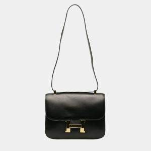 Hermes Black Leather Swift Constance 24 Crossbody Bag