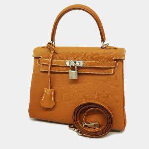 Hermes gold Togo Kelly stamp handbag