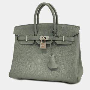 Hermes Grey Togo Leather Birkin 25 Tote Bag