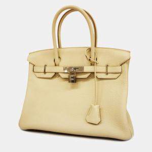 Hermes Beton Taurillon Clemence Birkin 30 Tote Bag