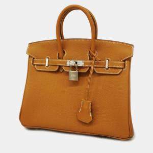 Hermes Gold Togo Leather Birkin 25 Tote Bag