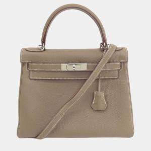Hermes Etoupe Togo Kelly 28 Handbag
