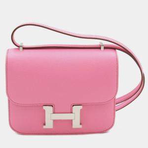 Hermes Pink Epsom Leather Mini Constance Bag