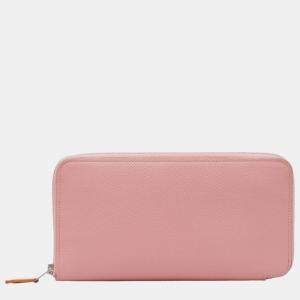 Hermes Pink Leather Epsom Leather Azap Classic Wallet