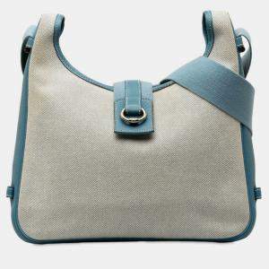 Hermes Blue Canvas Toile Trim Bag