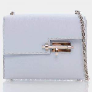 Hermes Blue Brume Mysore Chevre Verrou Chain Mini Bag