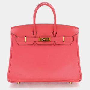 Hermes Rose Lipstick Togo Birkin 25 Handbag