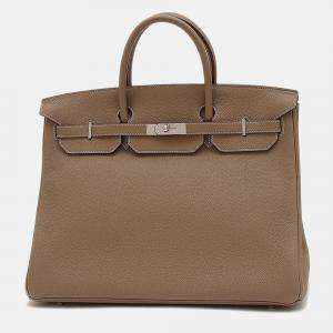 Hermes Etoupe Togo Birkin Handbag