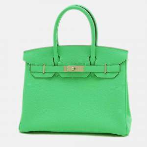 Hermes Vert Comic Togo Birkin Handbag