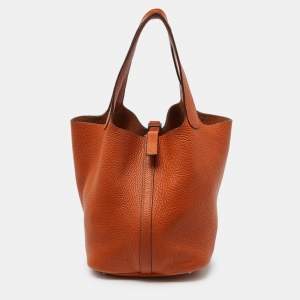 Hermès Orange Taurillon Clemence Leather Picotin Lock 22 Bag