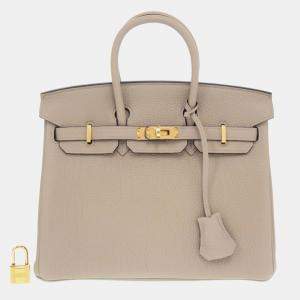 Hermes Grey Togo Tourtiere Birkin 25 Handbag