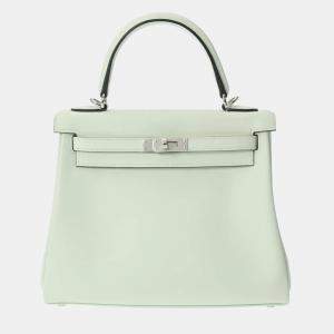 Hermes Vert Fizz Swift Leather Kelly 25 Tote Bag