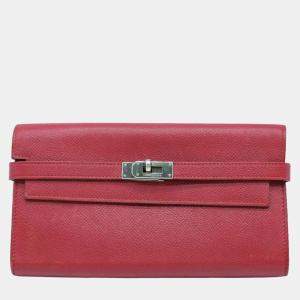 Hermes Bordeaux Epsom Leather Long Kelly Wallet