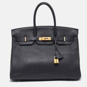 Hermès Black Togo Leather Gold Finish Birkin 35 Bag