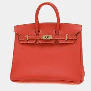 Hermes Rose Jaipur Epsom Leather Birkin 25 Tote Bag