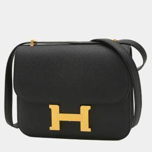 Hermes Black Epson Constance 18 Miroir Shoulder Bag