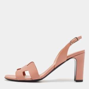 Hermes Dusty Pink Leather Eternite Sandals Size 40