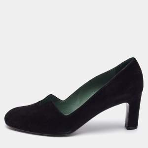 Hermès Black Suede Jackie Pumps Size 37.5