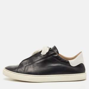 Hermes Black Leather Day Low Top Sneakers Size 40