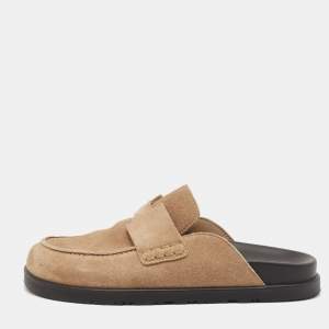 Hermes Beige Suede Go Mules Size 36