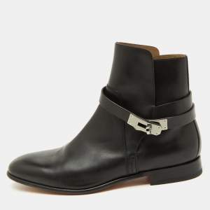 Hermes Black Leather Jeff Ankle Length Boots Size 40