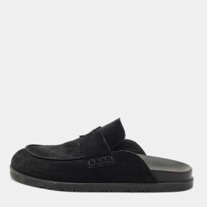 Hermes Dark Green Suede Go Mules Size 39