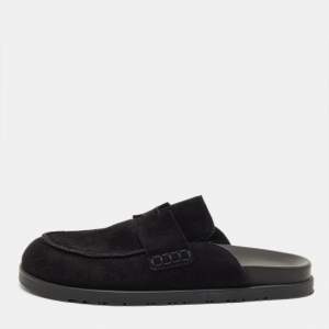 مملوكة مسبقًا Hermès Black Suede Go Mules Size 39.5