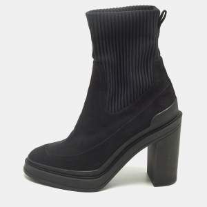 مملوكة مسبقًا Hermes Vandale Size 39 Black Neoprene and Suede Ankle Length Boots