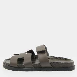 مملوكة مسبقًا صندل هيرمس سويبري سويدي أزرق كحلي مقاس 38.5