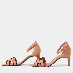 مملوكة مسبقًا Hermes Premiere Sandals Jasmin Flower Suede Size 37