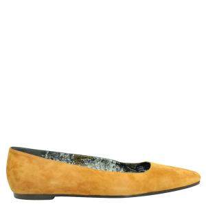 Hermes Brown Brown Suede Flats Size EU 39