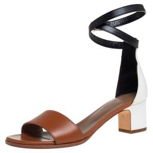 Hermes Tricolor Leather Manege Ankle Wrap Sandals Size 36