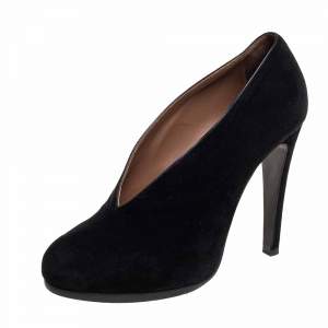 Hermes Black Suede Florida Pumps Size 37