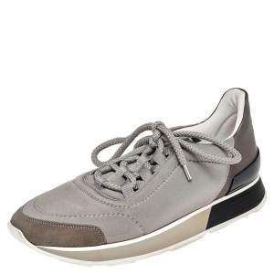Hermes Multicolor Neoprene and Leather Miles Lace Up Sneakers Size 38