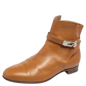 Hermes Tan Leather Neo Ankle Boots Size 39 