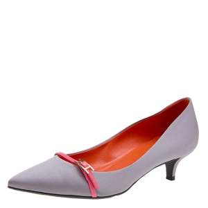 Hermes Grey Satin Lauren Pumps Size 37
