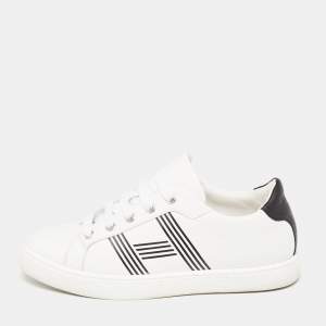 Hermes White Leather Avantage Low Top Sneakers Size 37.5