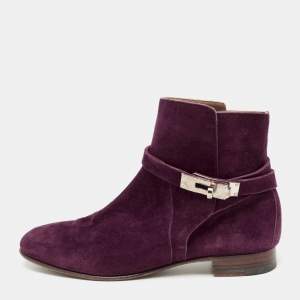 Hermes Purple Suede Neo Ankle Boots Size 38