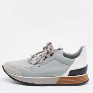 Hermès Multicolor Neoprene and Leather Miles Sneakers Size 36.5
