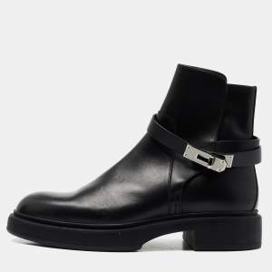 Hermes Black Leather Neo Ankle Boots Size 39