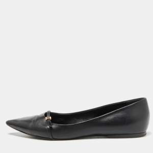 Hermes Black Leather Laura Ballet Flats Size 38.5