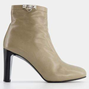 Hermes Saint Germain Taupe Ankle Boots Size EU 36