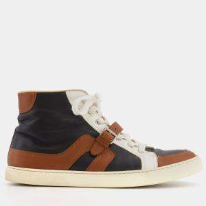 Hermes Menswear Black, Brown and White High Top Trainers Size EU 42