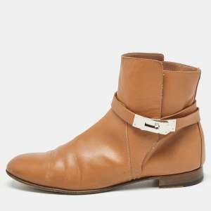 Hermes Brown Leather Neo Ankle Boots Size 39