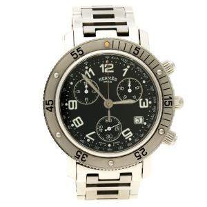 Hermes Black Stainless Steel Clipper CL2.910 Women's Wristwatch 40 mm