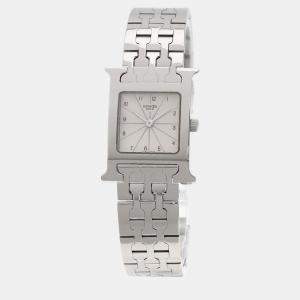 Hermes Ivory Stainless Steel Heure H HH1.120 Quartz Women's Wristwatch 30 mm