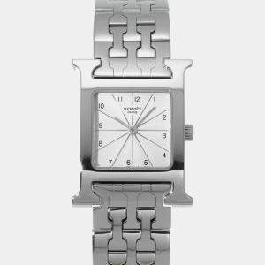 Hermes Silver Stainless Steel Ramsis HH1.210 Quartz Women's Wristwatch 30 mm