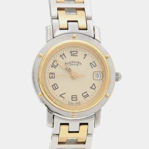 Pre Owned Hermes Clipper CL4.220 Quartz Stainless Steel Women's Wristwatch 24 mm