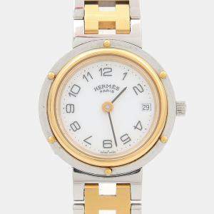 Pre Owned Hermes Clipper Quartz Stainless Steel Women's Wristwatch 24 mm