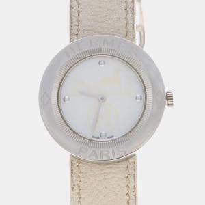 Pre Owned Hermes Passe Passe PP1.410 Quartz White Stainless Steel Women's Wristwatch 30 mm
